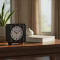 Mercana Karl 6" x 3" x 6.8" Metal Table Clock
