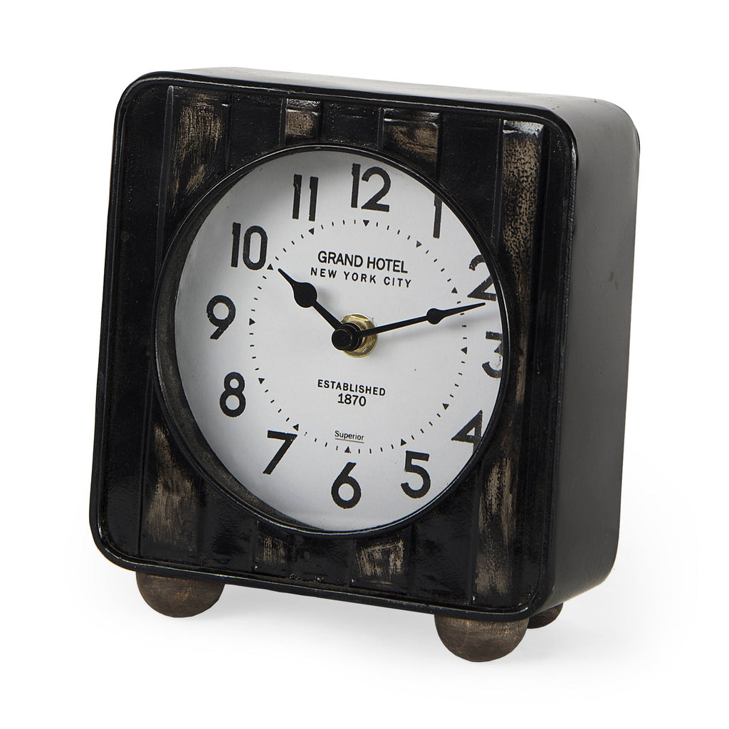 Mercana Karl 6" x 3" x 6.8" Metal Table Clock
