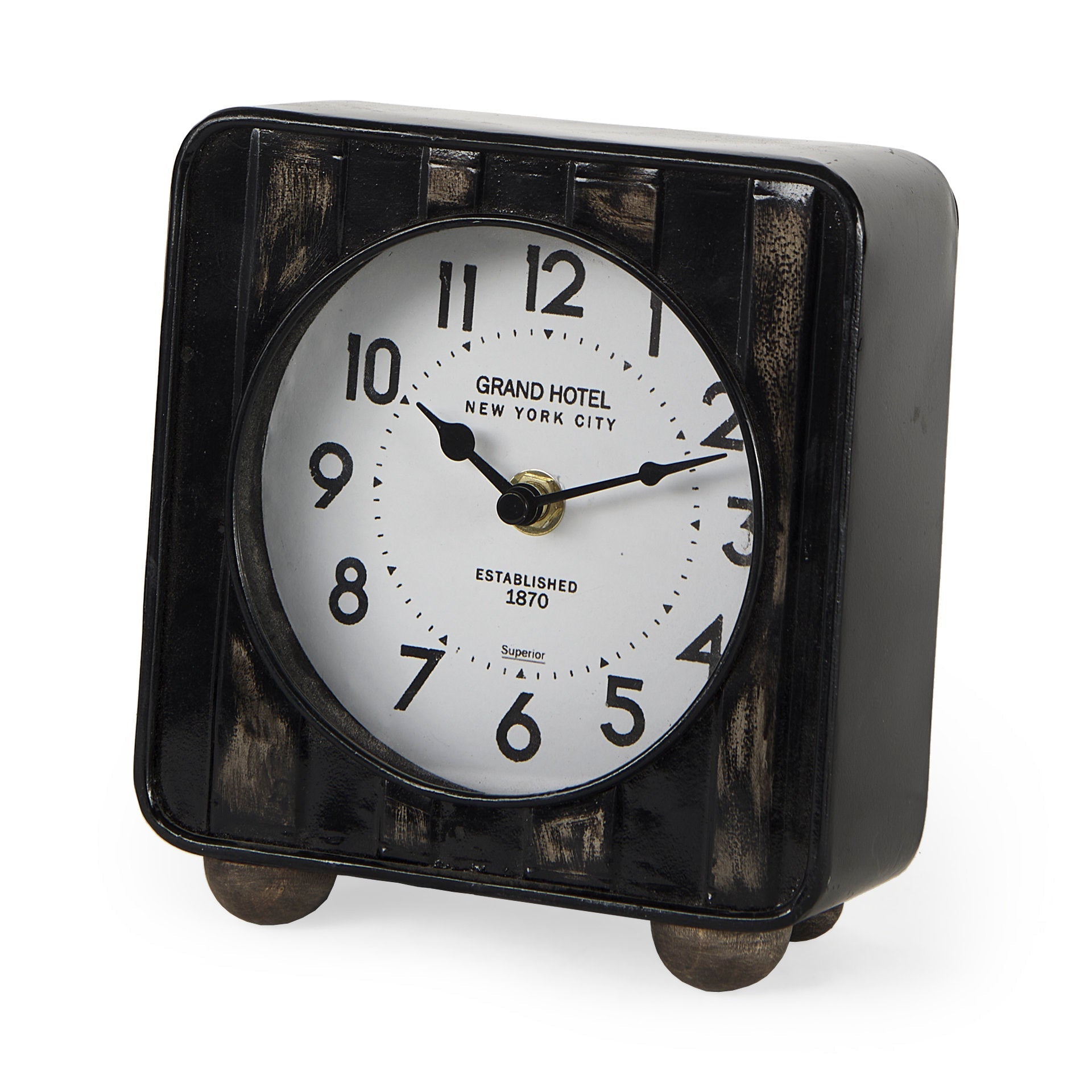 Mercana Karl 6" x 3" x 6.8" Metal Table Clock