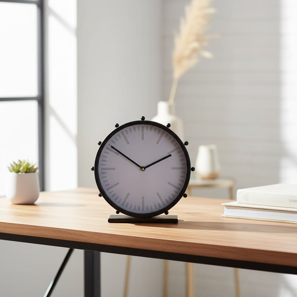 Mercana Marian 11" x 3.1" x 11" Metal Table Clock