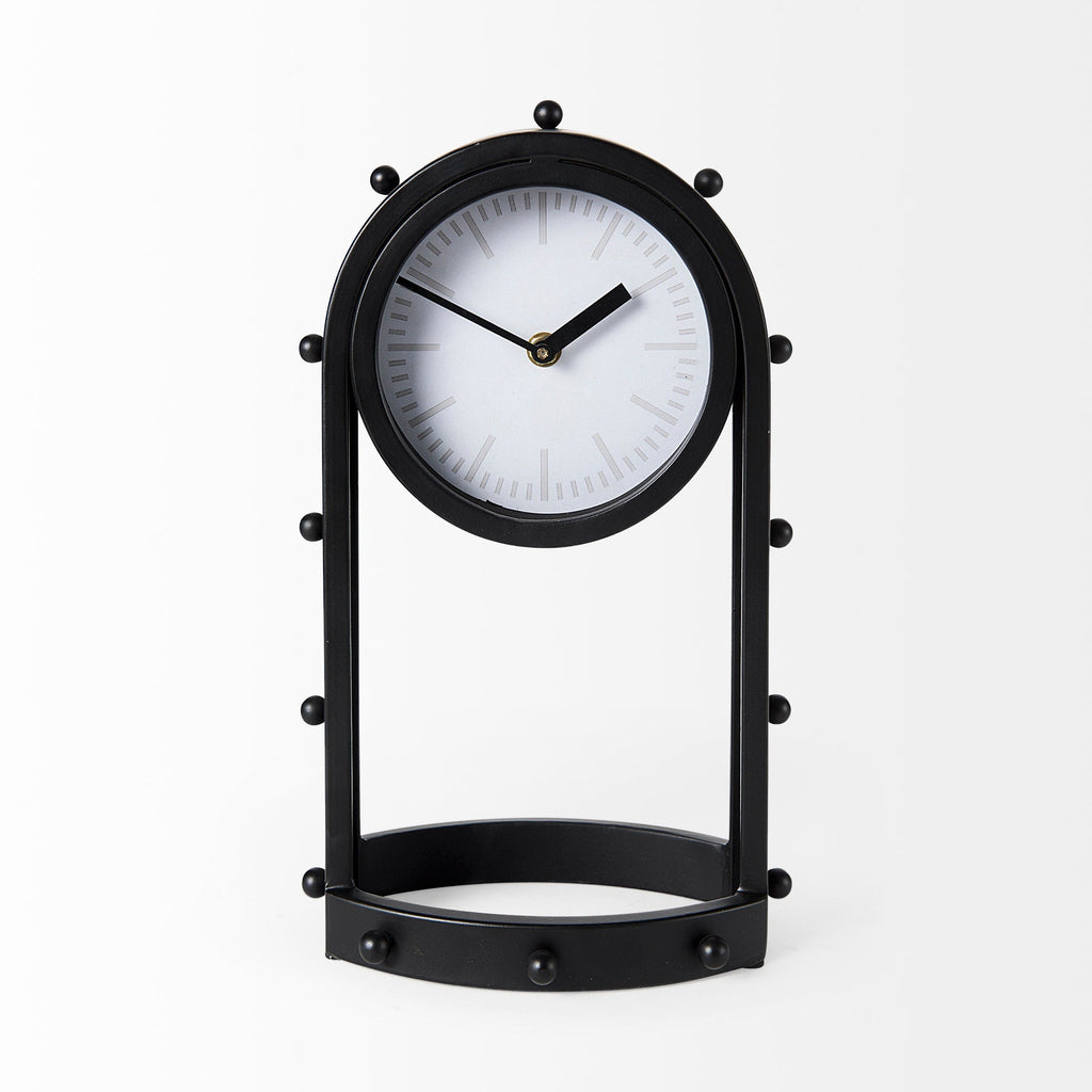 Mercana Marian 7.5" x 5.7" x 13" Metal Table Clock