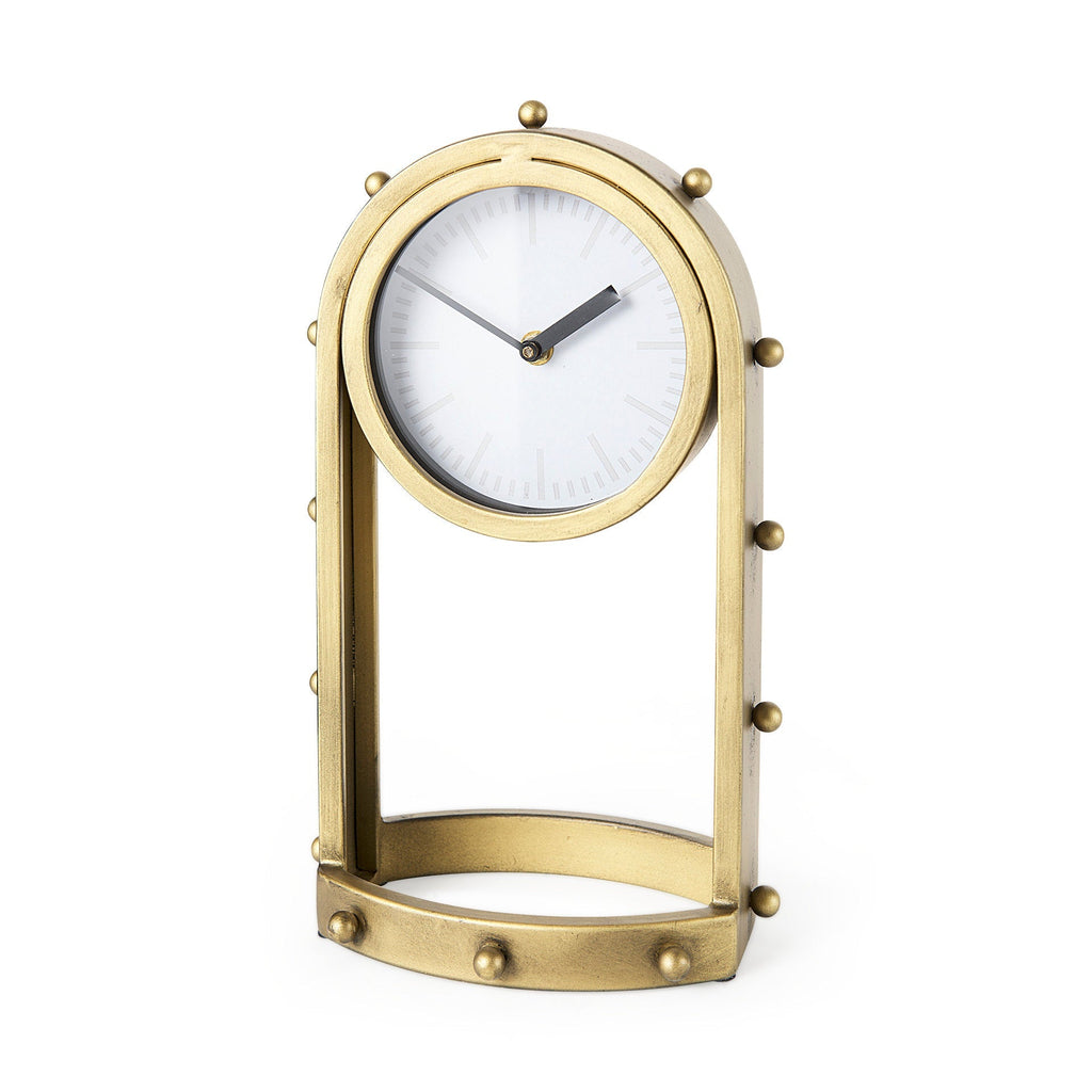 Mercana Marian 7.5" x 5.7" x 13" Metal Table Clock