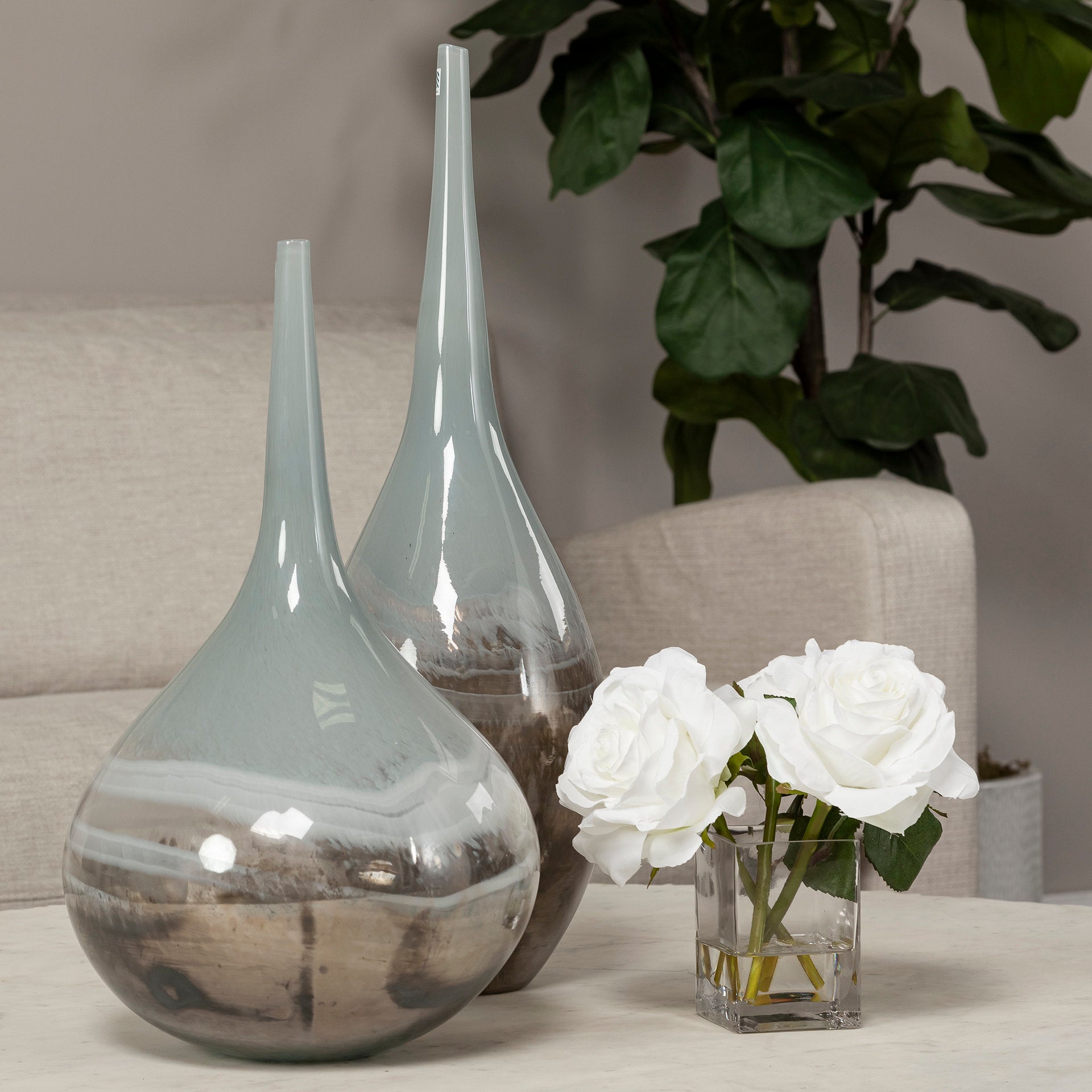 Mercana Erie 6.7" x 6.7" x 20.9" Glass Vase
