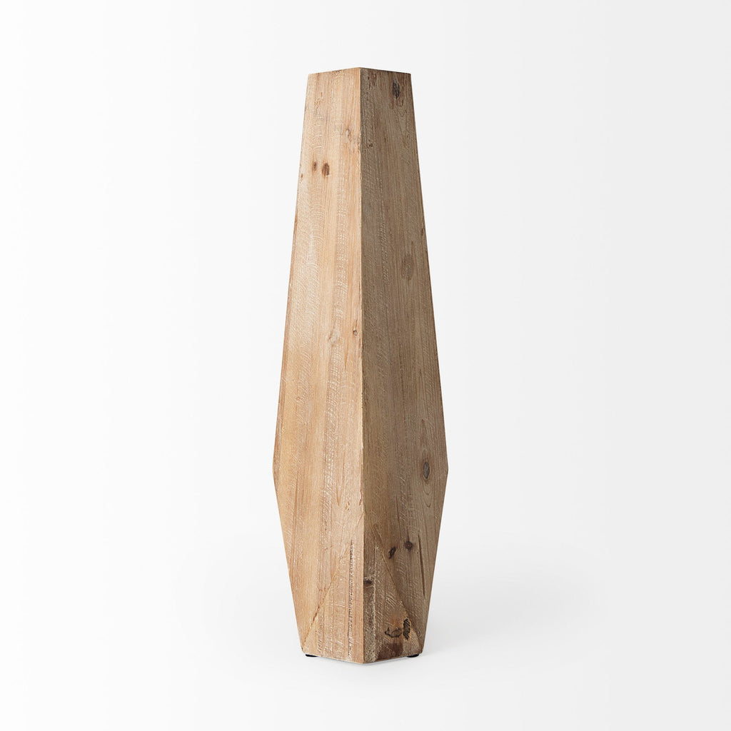 Mercana Allen 10" x 5.5" x 19.3" Solid Wood Vase