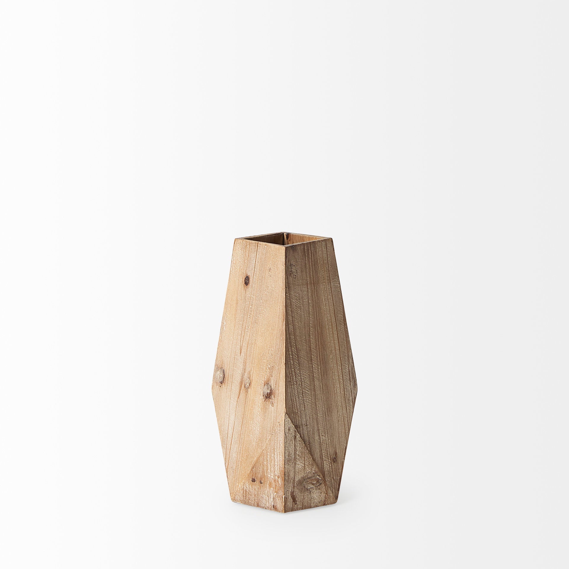 Mercana Allen 10.6" x 6.3" x 11.3" Solid Wood Vase