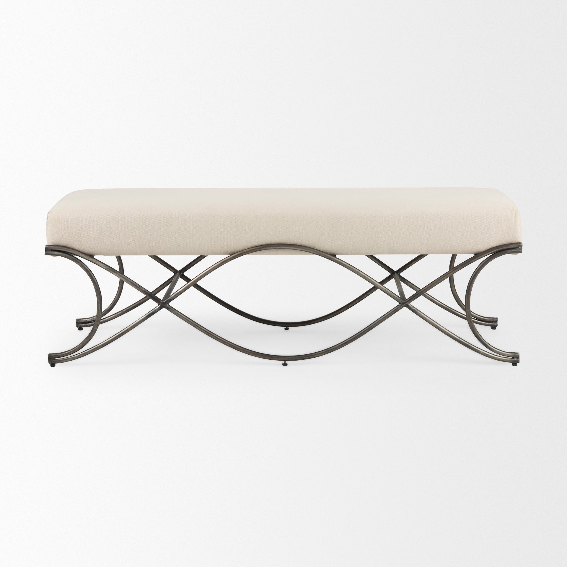 Mercana Ayla 55" x 19.8" x 20.5" Metal Bench