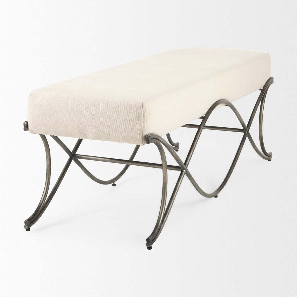 Mercana Ayla 55" x 19.8" x 20.5" Metal Bench