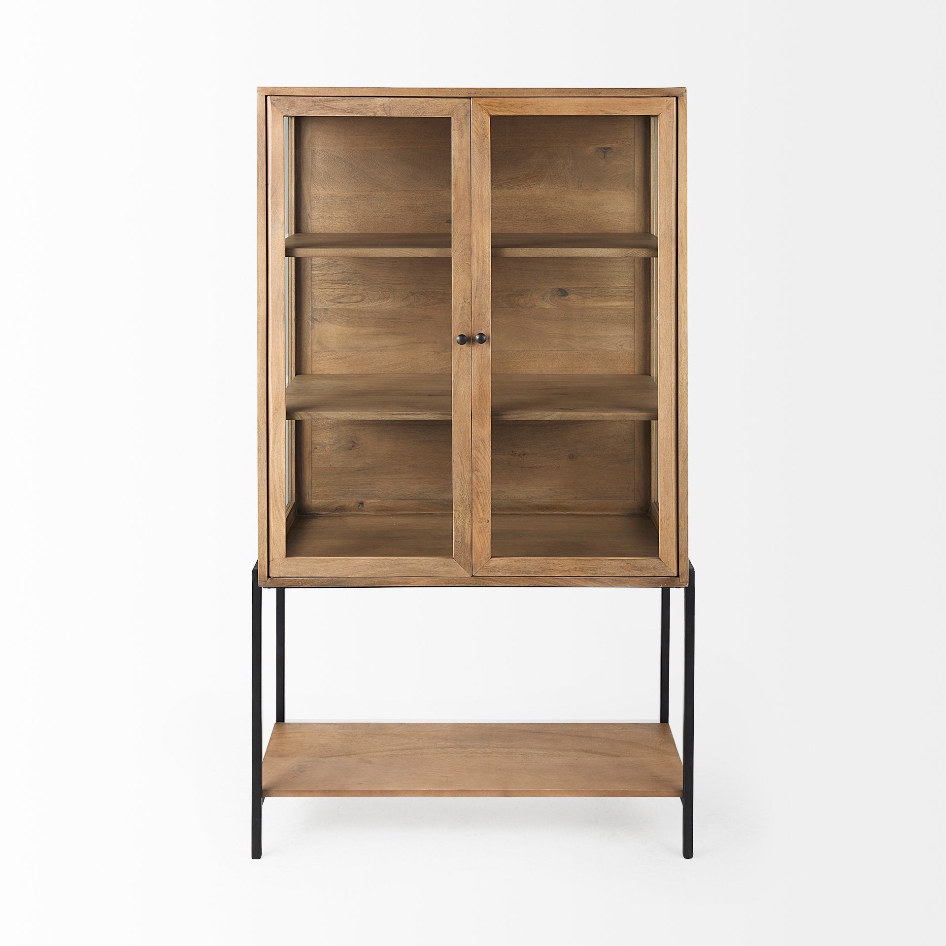 Mercana Arelius 36" x 18.8" x 63" Solid Wood Display Cabinet