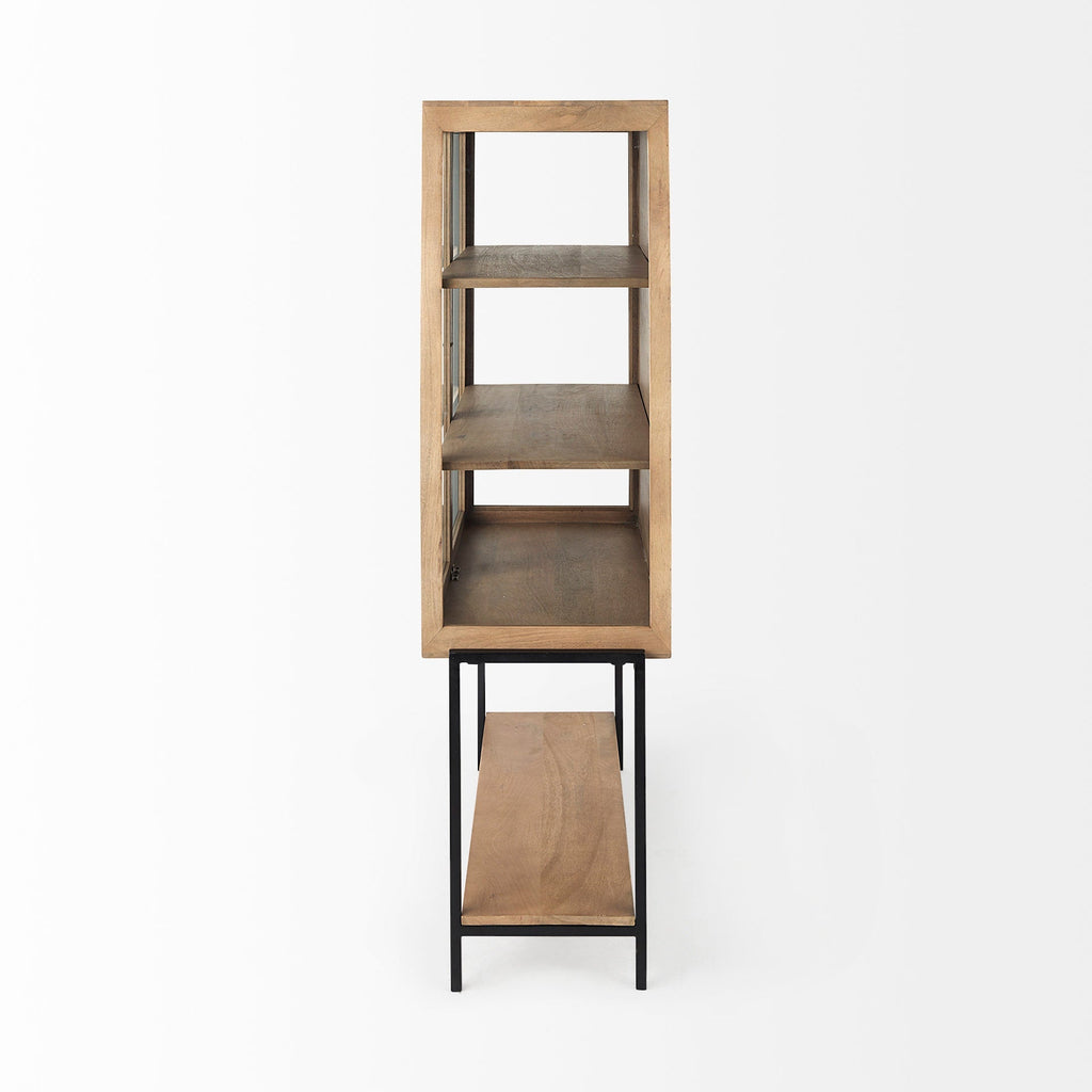Mercana Arelius 36" x 18.8" x 63" Solid Wood Display Cabinet