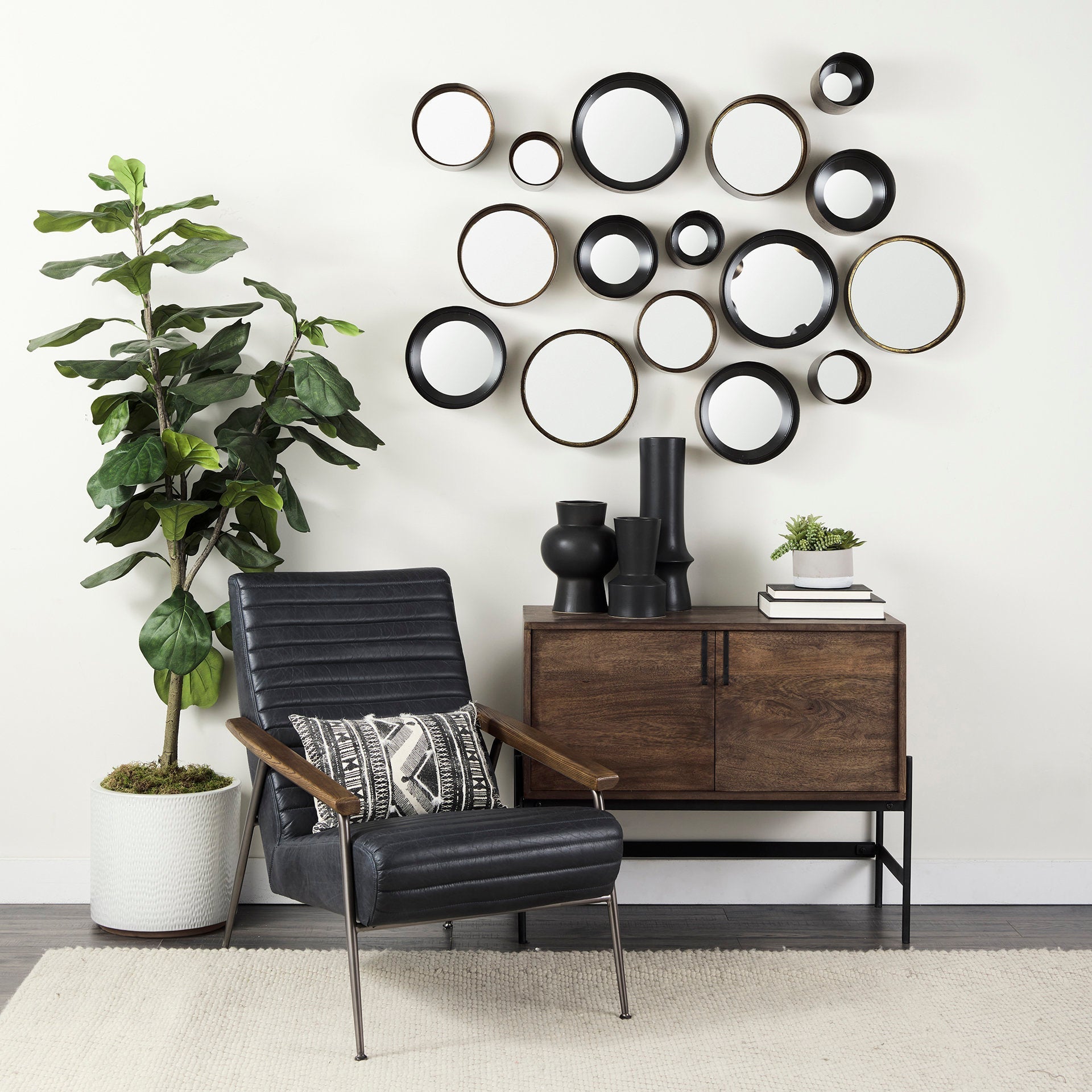 Mercana Glenn 37.5" x 16" x 30" Iron,Solid Wood Accent Cabinet
