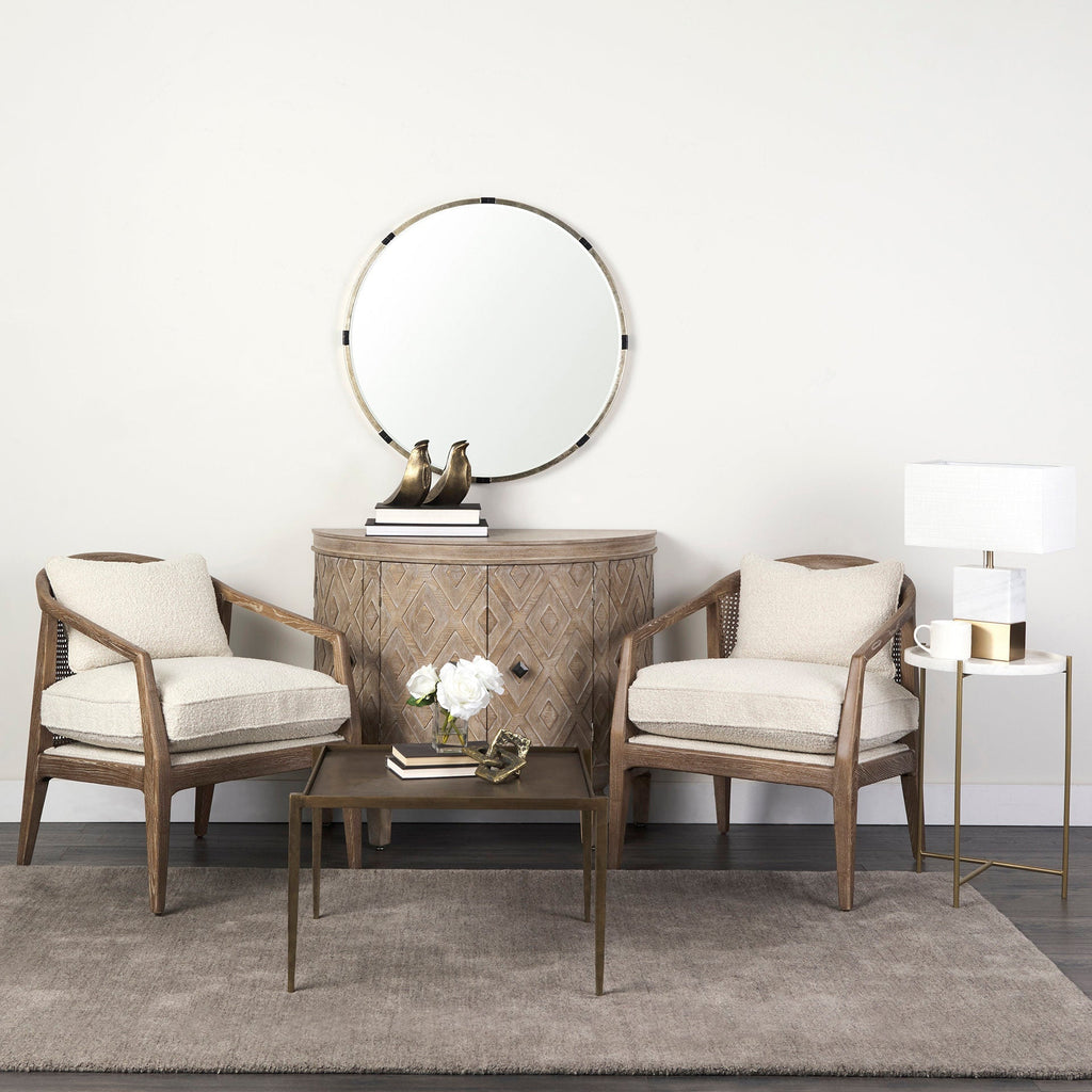 Mercana Stella 16.5" x 16.5" x 23" Marble Side Table
