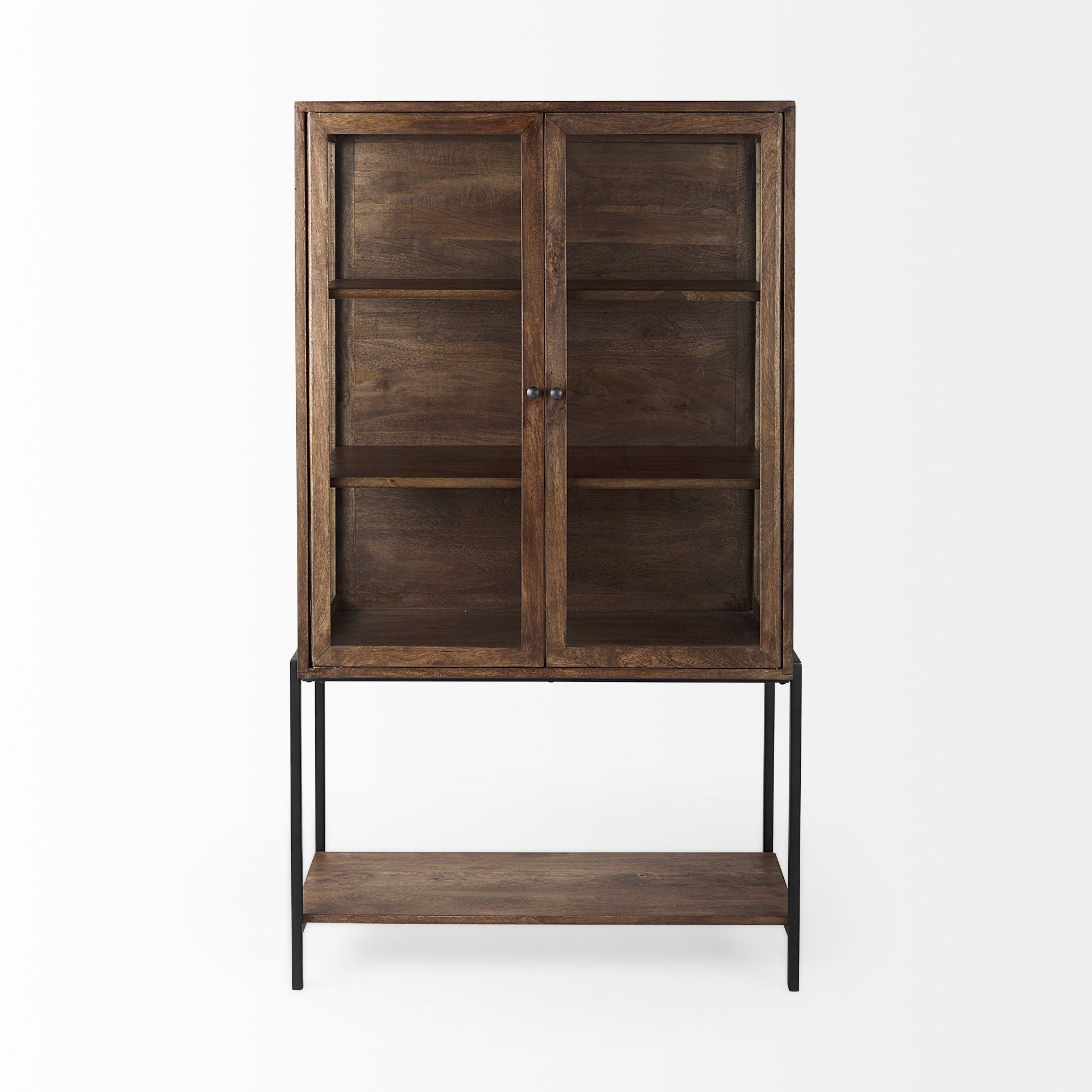 Mercana Arelius 36" x 18.5" x 63" Solid Wood Display Cabinet