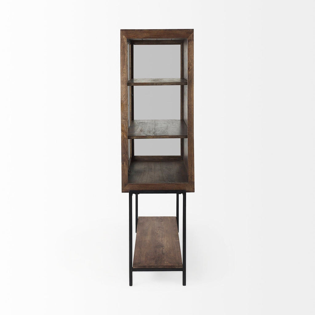 Mercana Arelius 36" x 18.5" x 63" Solid Wood Display Cabinet