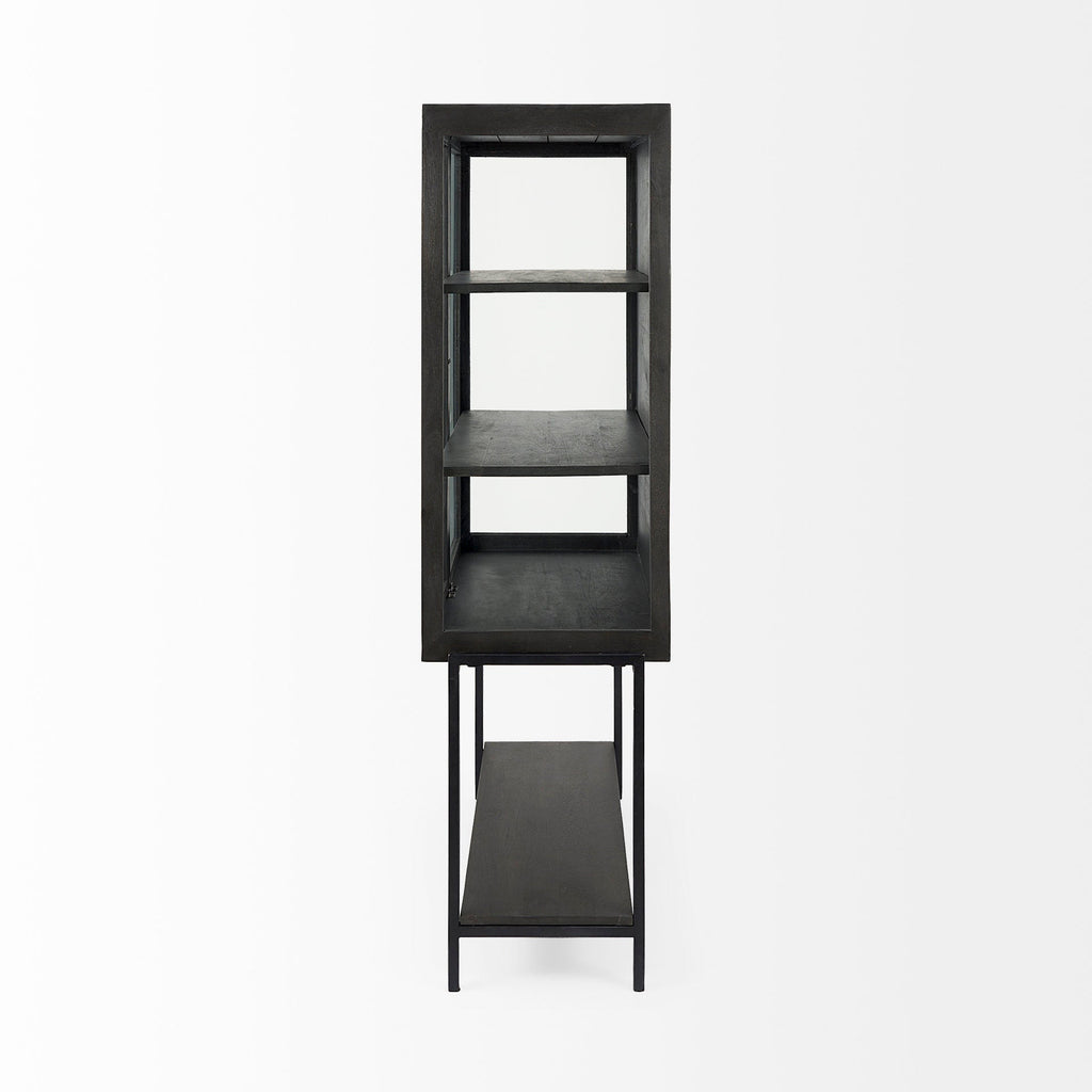 Mercana Arelius 36" x 18.8" x 63" Solid Wood Display Cabinet