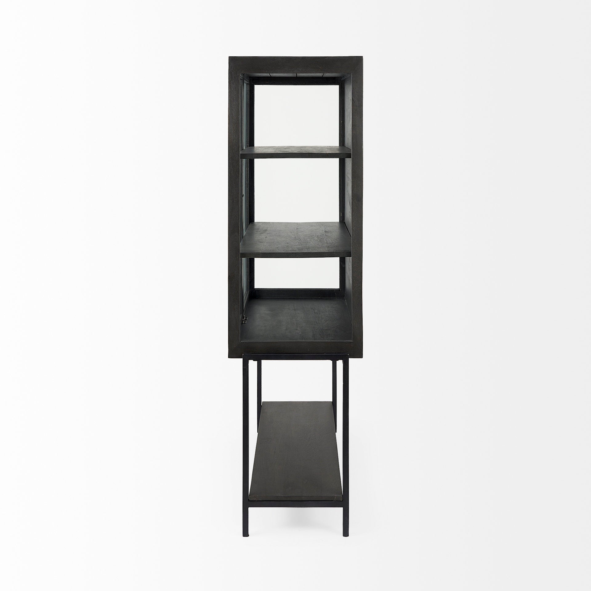 Mercana Arelius 36" x 18.8" x 63" Solid Wood Display Cabinet