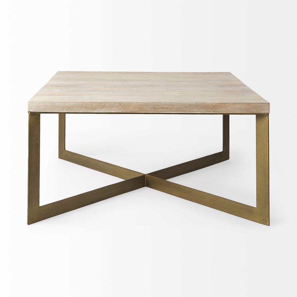 Mercana Faye 34" x 34" x 17" Solid Wood Coffee Table