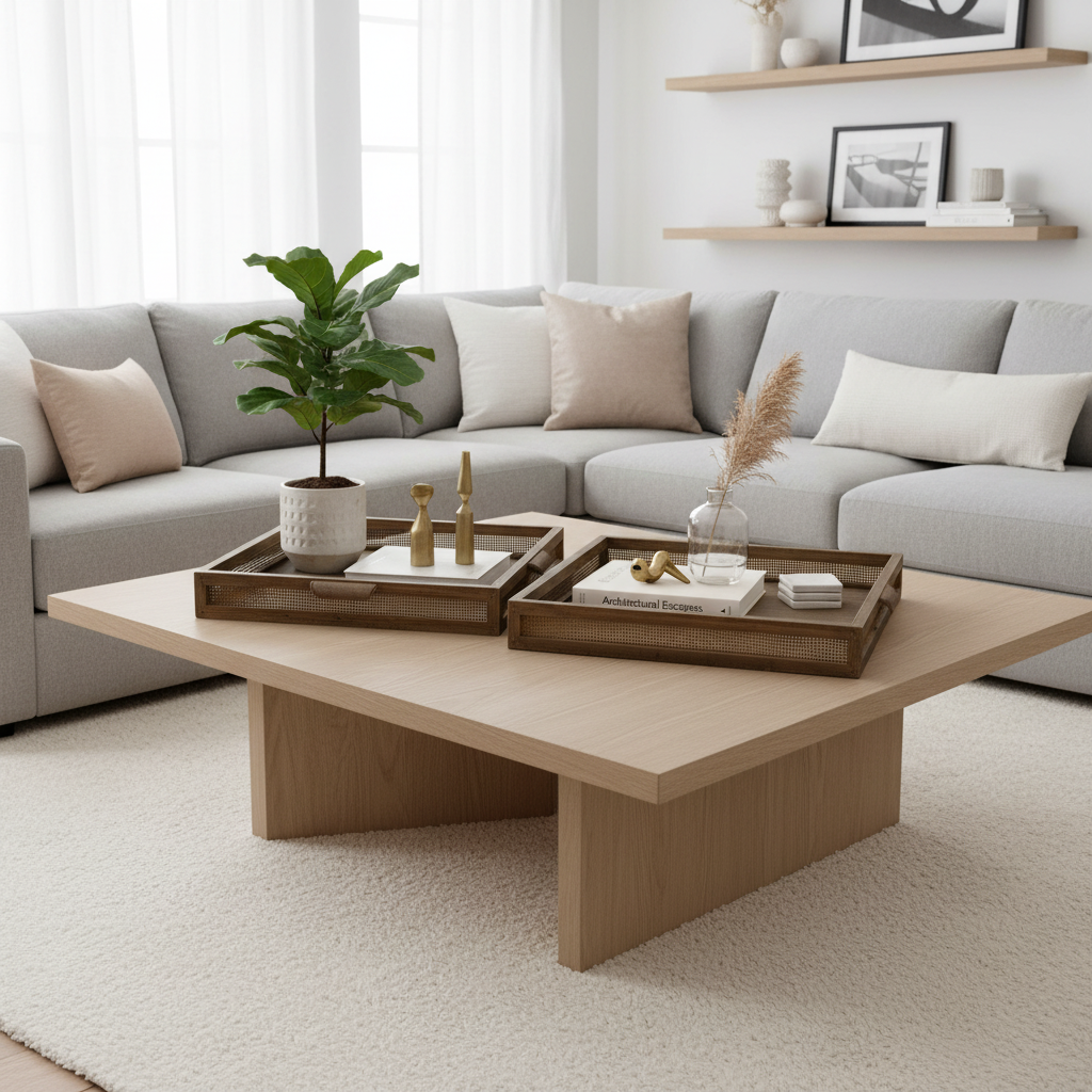 Mercana Sonny 23.6" x 23.6" x 2" Wood Tray