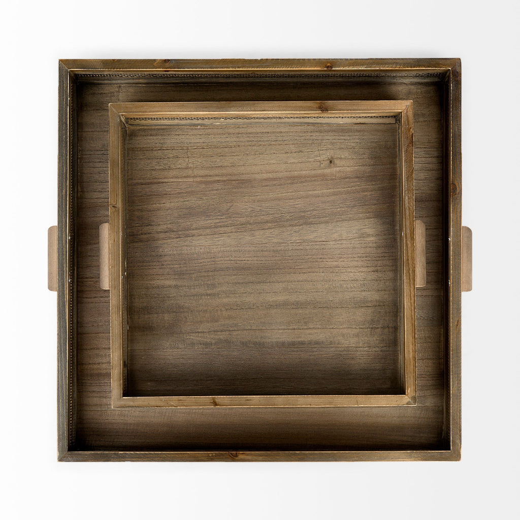 Mercana Sonny 23.6" x 23.6" x 2" Wood Tray