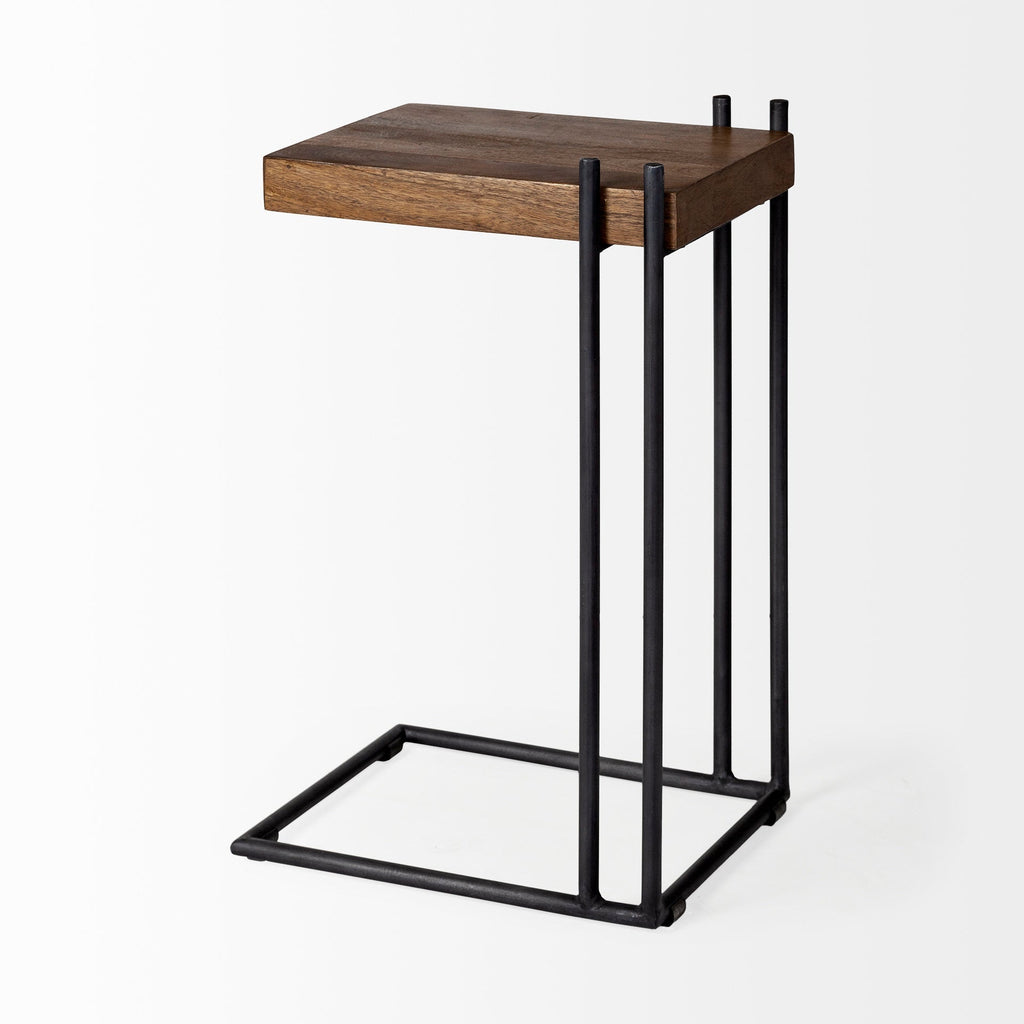Mercana Maddox 17.1" x 13.5" x 27" Solid Wood Side Table