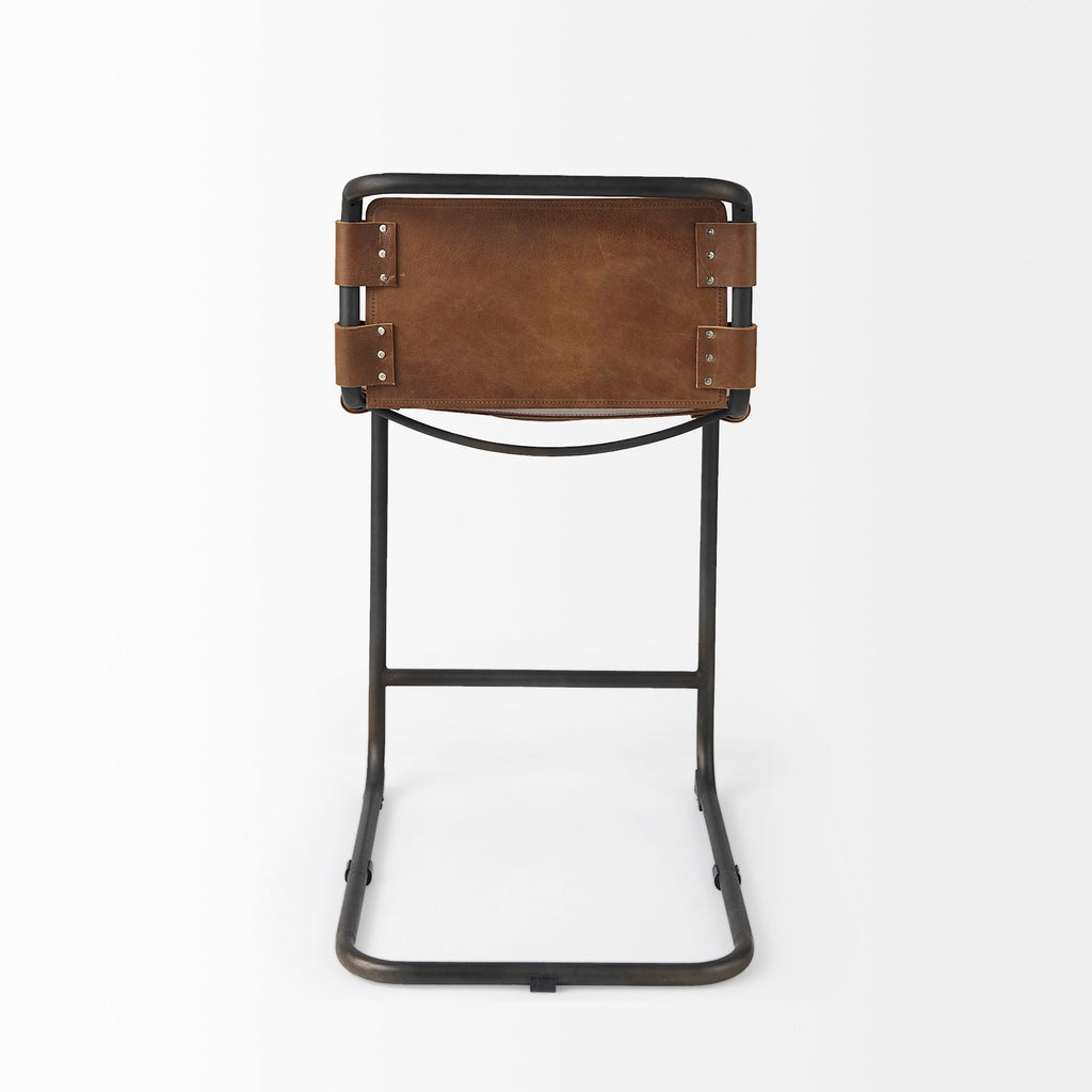 Mercana Berbick 20.5" x 24.8" x 39" Leather Stool