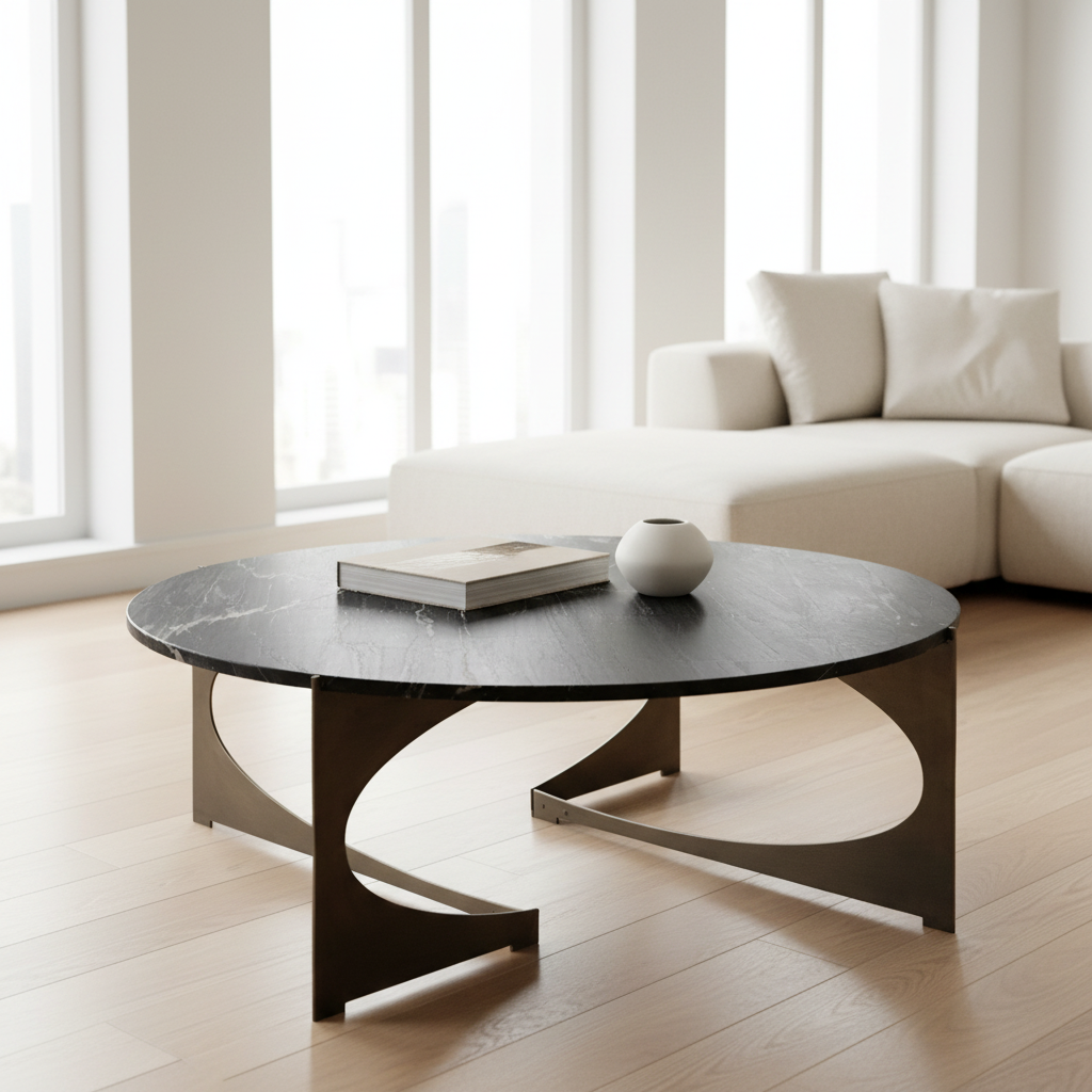 Mercana Reinhold 49" x 49" x 17.8" Metal Coffee Table