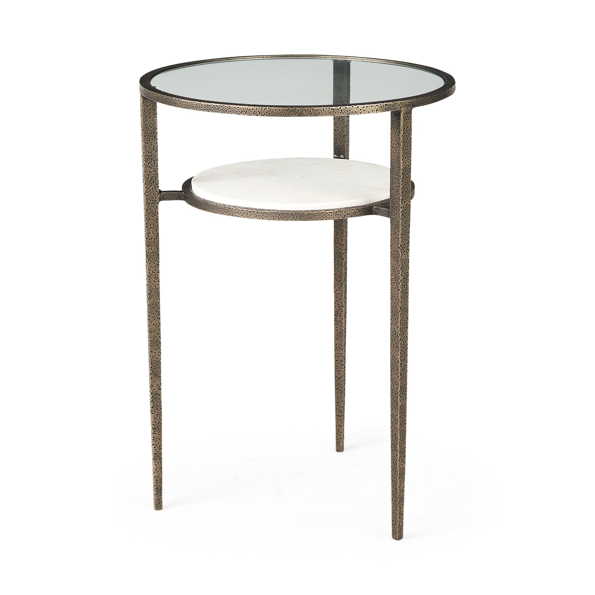 Mercana Felicity 15.8" x 15.8" x 22.5" Glass Side Table