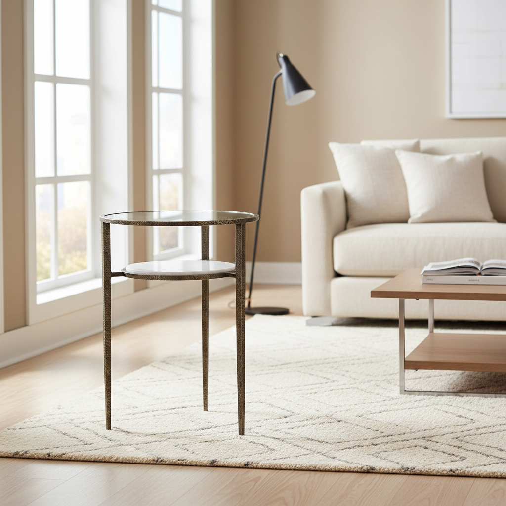 Mercana Felicity 15.8" x 15.8" x 22.5" Glass Side Table