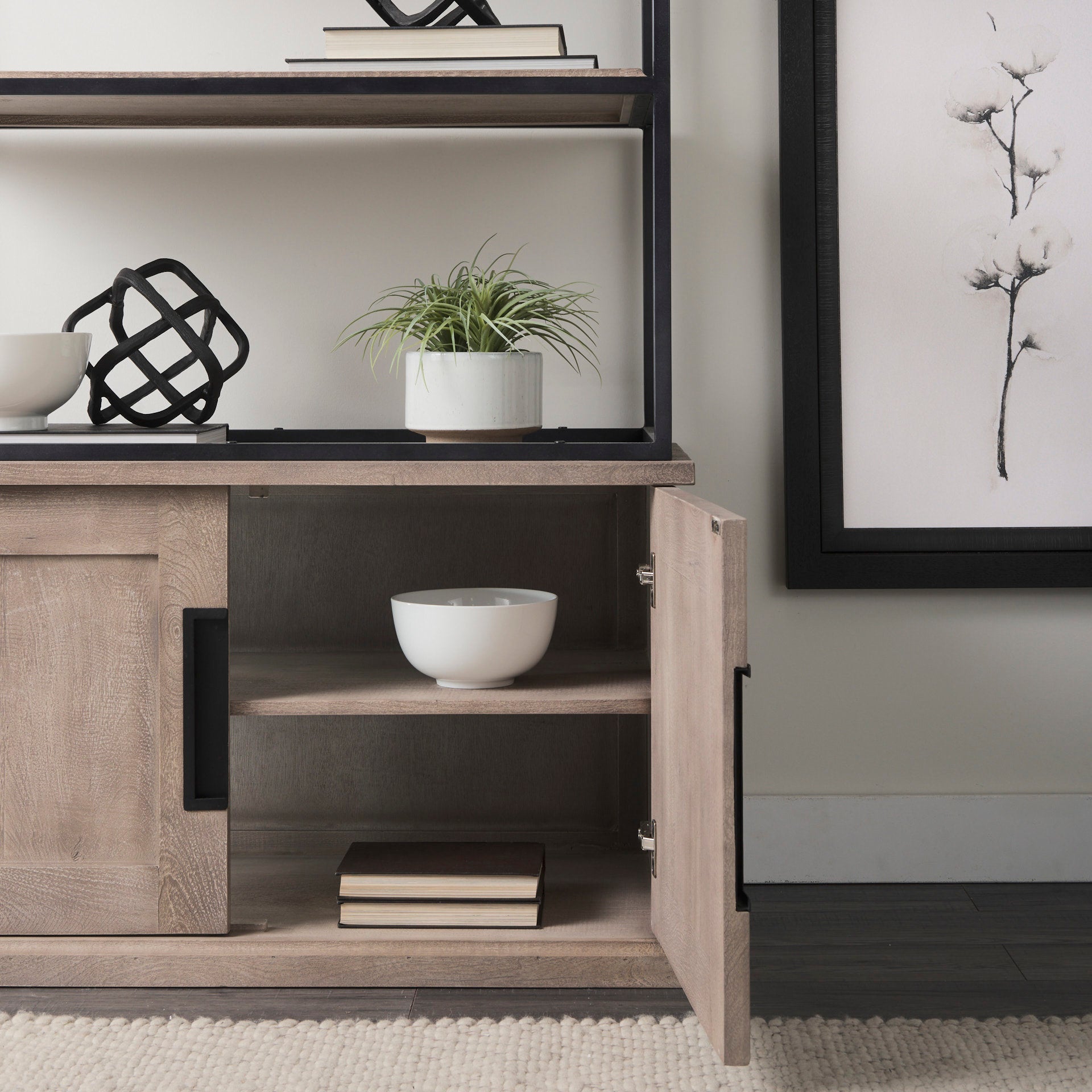 Mercana Braxton 41.5" x 18.5" x 90" Solid Wood Wall Shelf