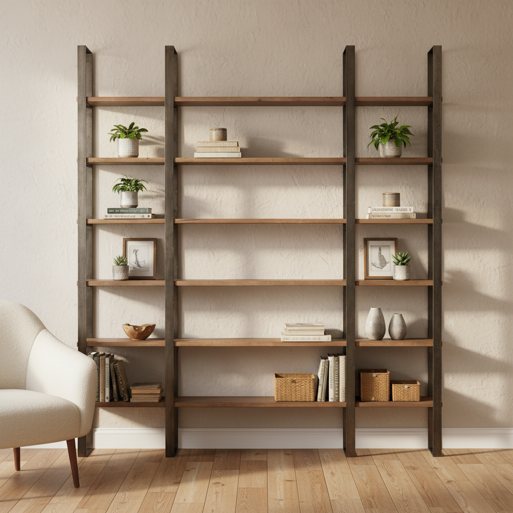 Mercana Taunton 80" x 10.5" x 90" Solid Wood Wall Shelf