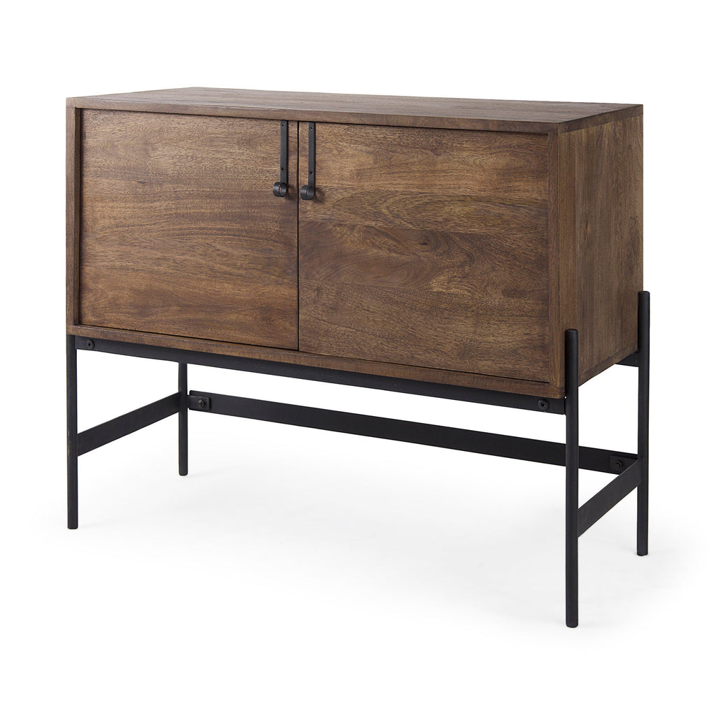 Mercana Glenn 37.5" x 16" x 30" Iron,Solid Wood Accent Cabinet