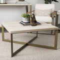 Mercana Faye 34" x 34" x 17" Solid Wood Coffee Table