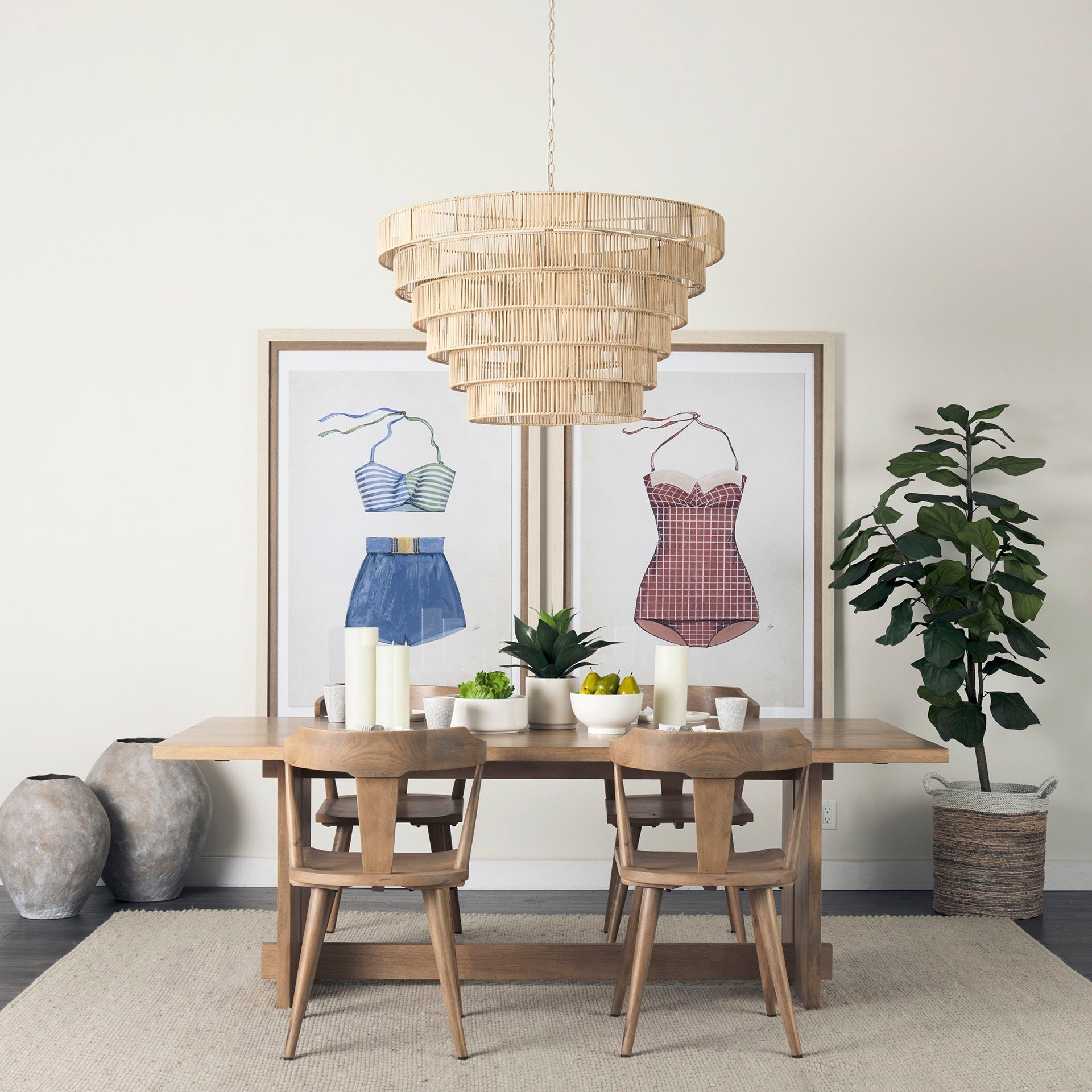 Mercana Aida 84" x 42" x 30" Solid Wood Dining Table