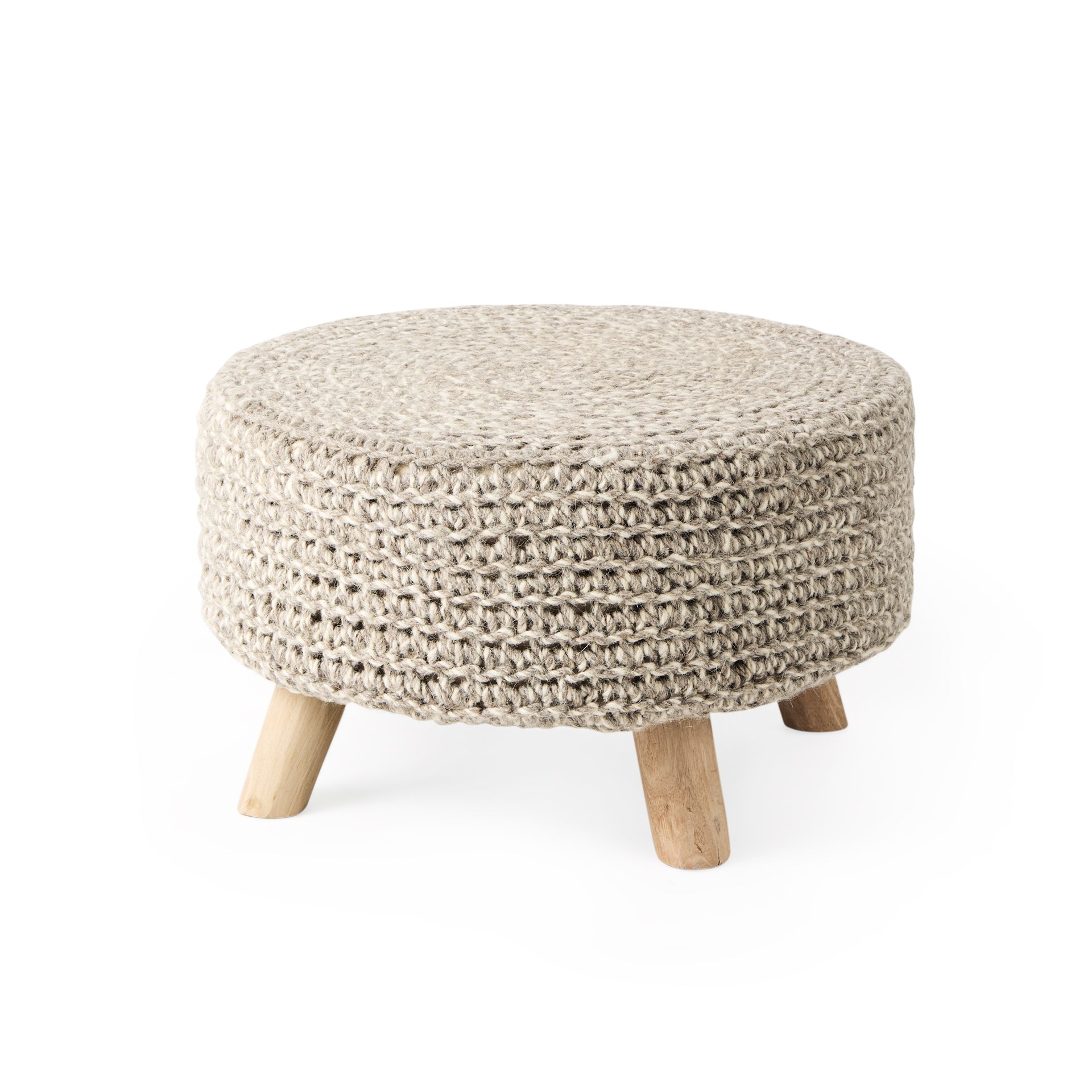 Mercana Bina 24" x 24" x 14" Wool Ottoman