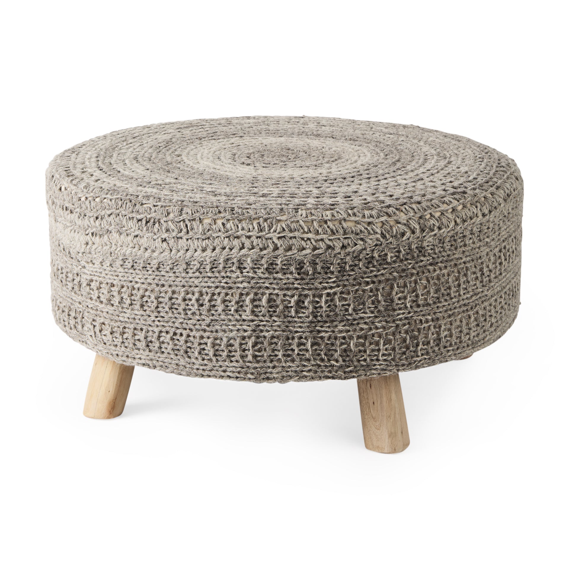 Mercana Bina 30" x 30" x 15" Wool Stool