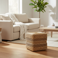 Mercana Maya 17.7" x 17.7" x 17.7" Seagrass Pouf - Square