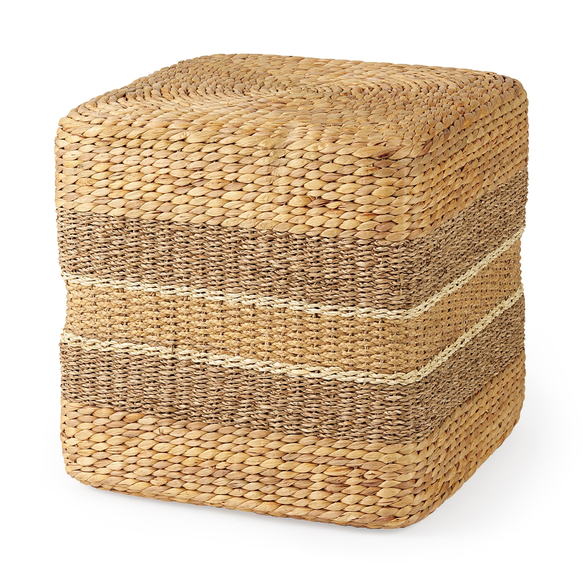 Mercana Maya 17.7" x 17.7" x 17.7" Seagrass Pouf - Square