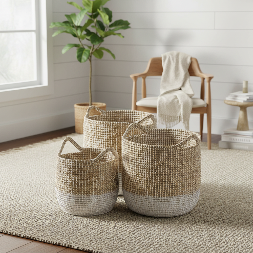 Mercana Maddie 15.7" x 15.7" x 17.3" Seagrass Basket
