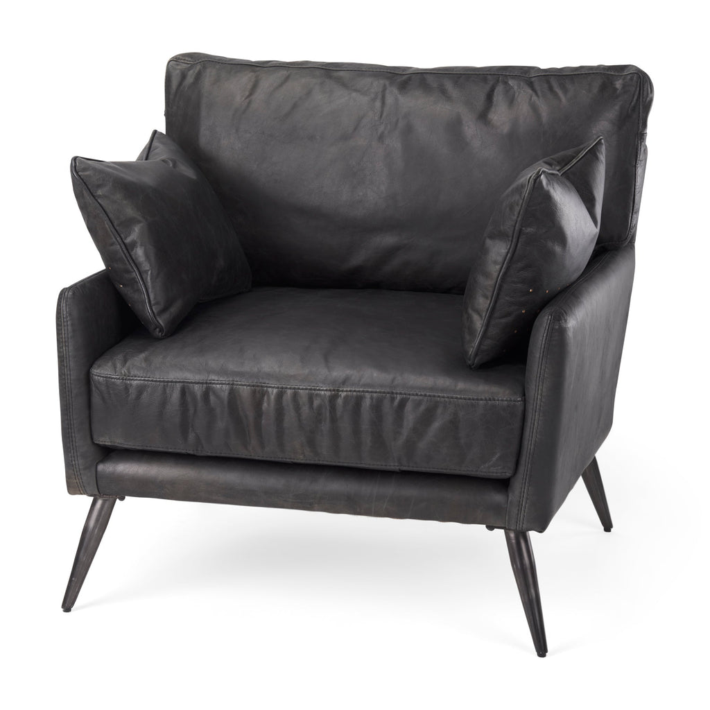 Mercana Cochrane 34.5" x 33" x 32.5" Leather Side Chair