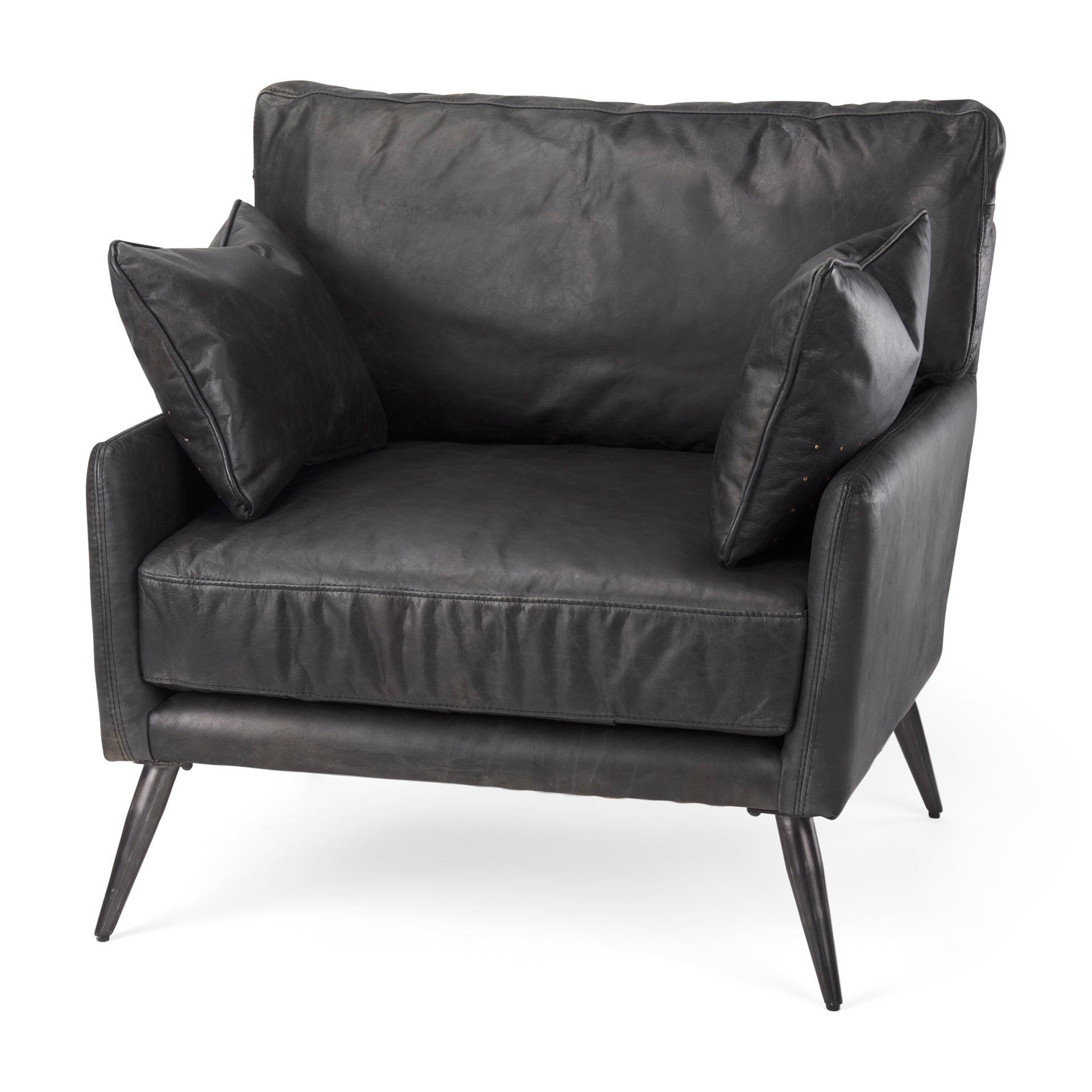 Mercana Cochrane 34.5" x 33" x 32.5" Leather Side Chair