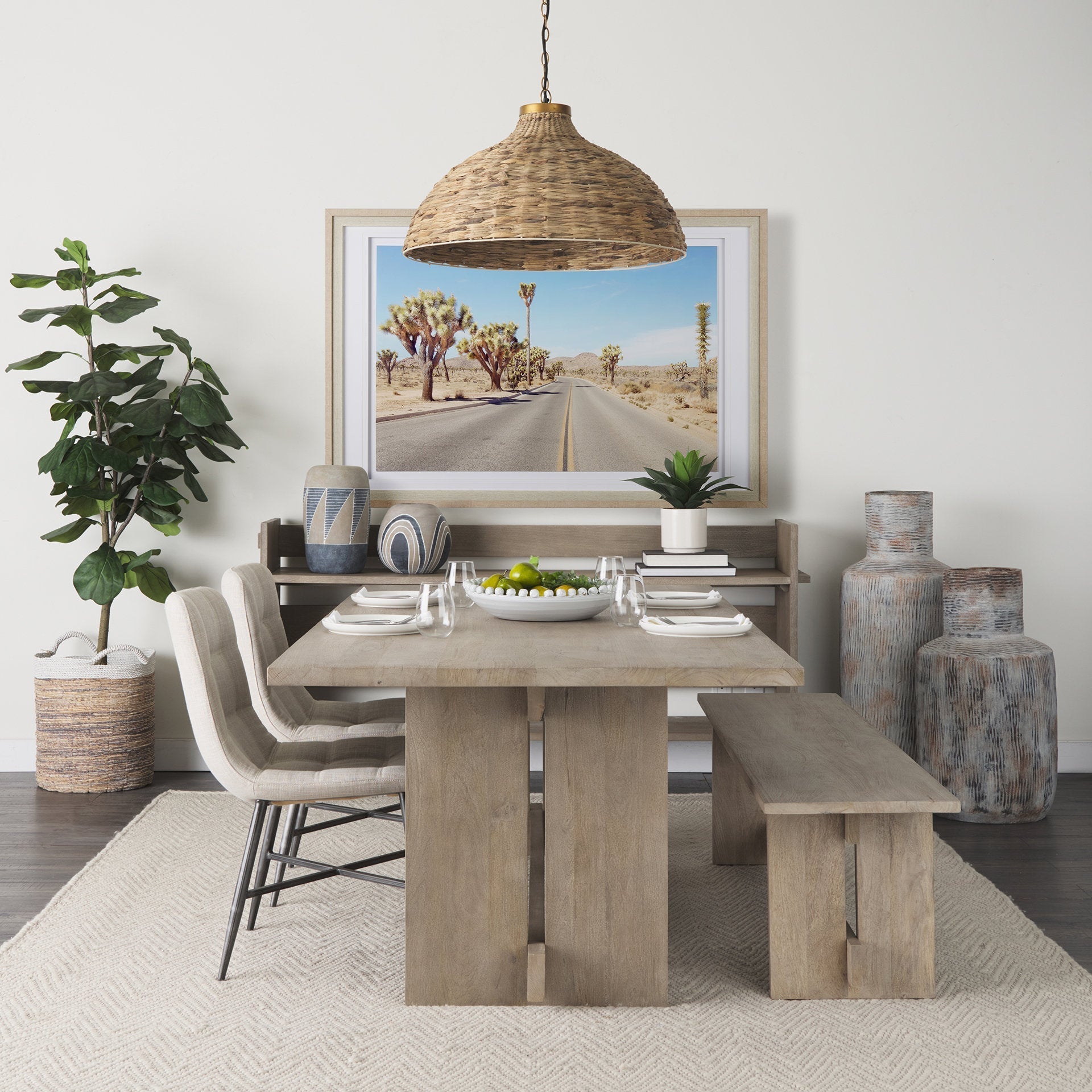 Mercana Aida 76" x 16" x 36" Solid Wood Console Table