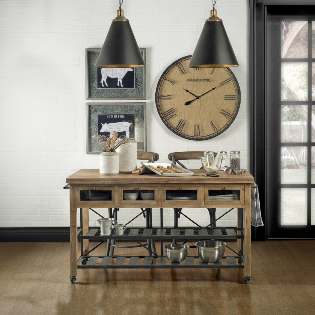 Mercana Stuart 28" x 63" x 34.8" Kitchen Island