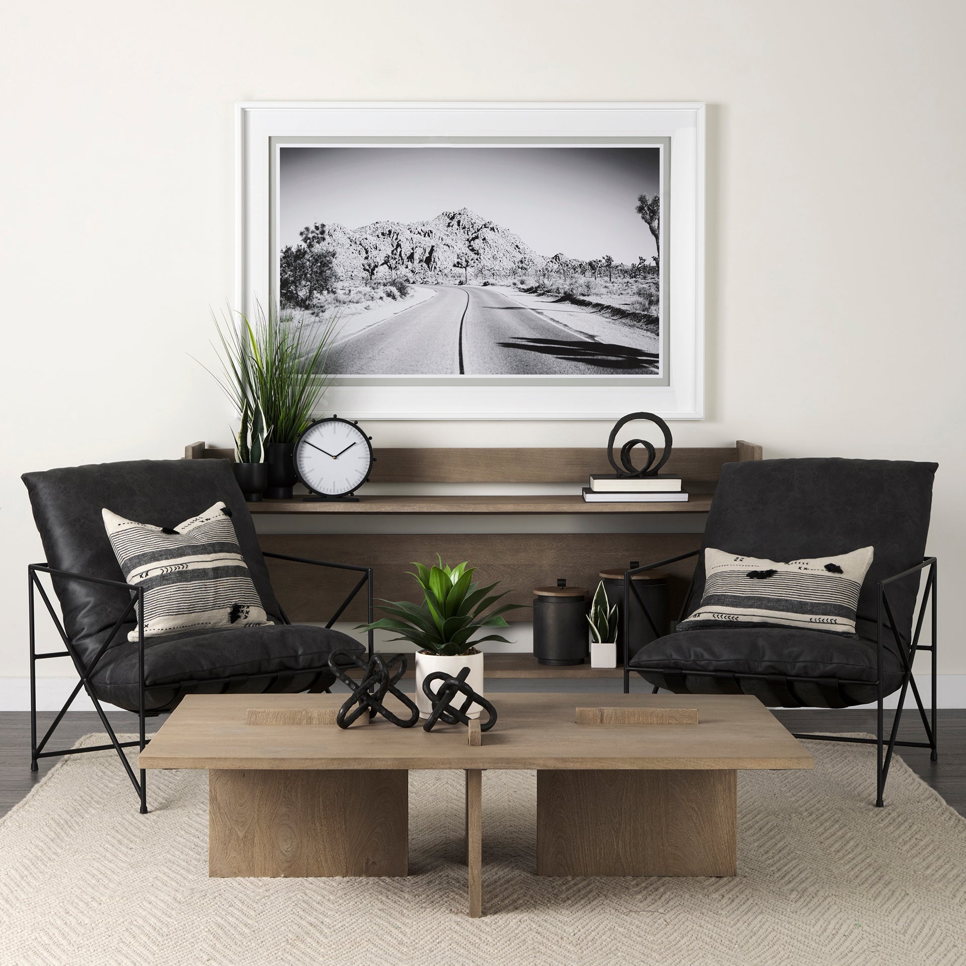 Mercana Aida 76" x 16" x 36" Solid Wood Console Table