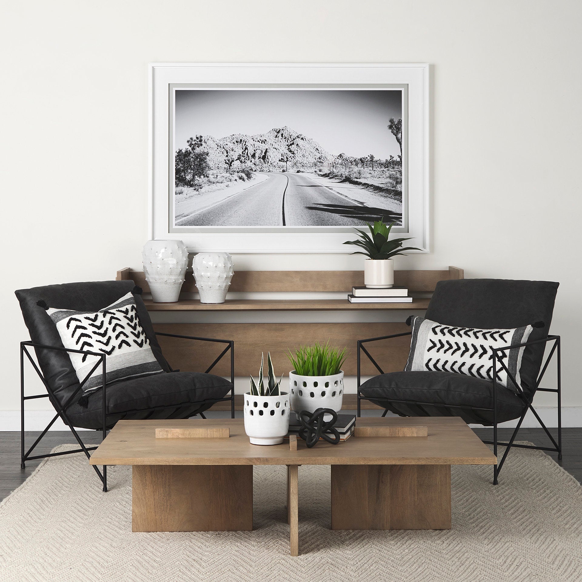 Mercana Aida 56" x 34" x 15.5" Solid Wood Coffee Table