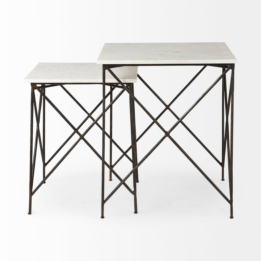 Mercana Lorlei 20" x 20" x 24" Stone Side Table