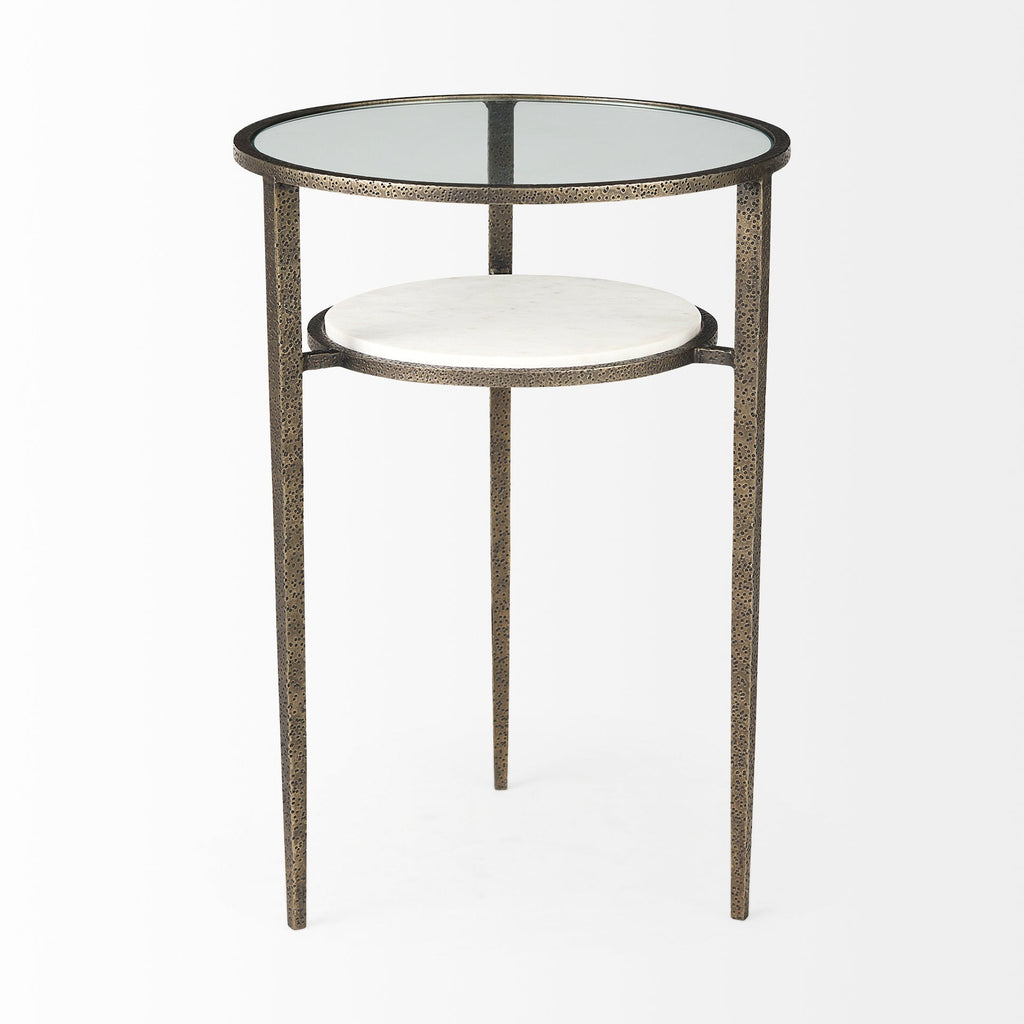 Mercana Felicity 15.8" x 15.8" x 22.5" Glass Side Table