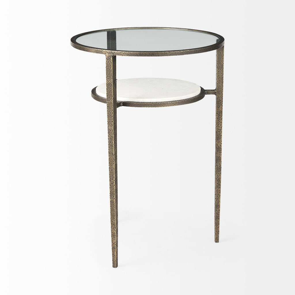 Mercana Felicity 15.8" x 15.8" x 22.5" Glass Side Table