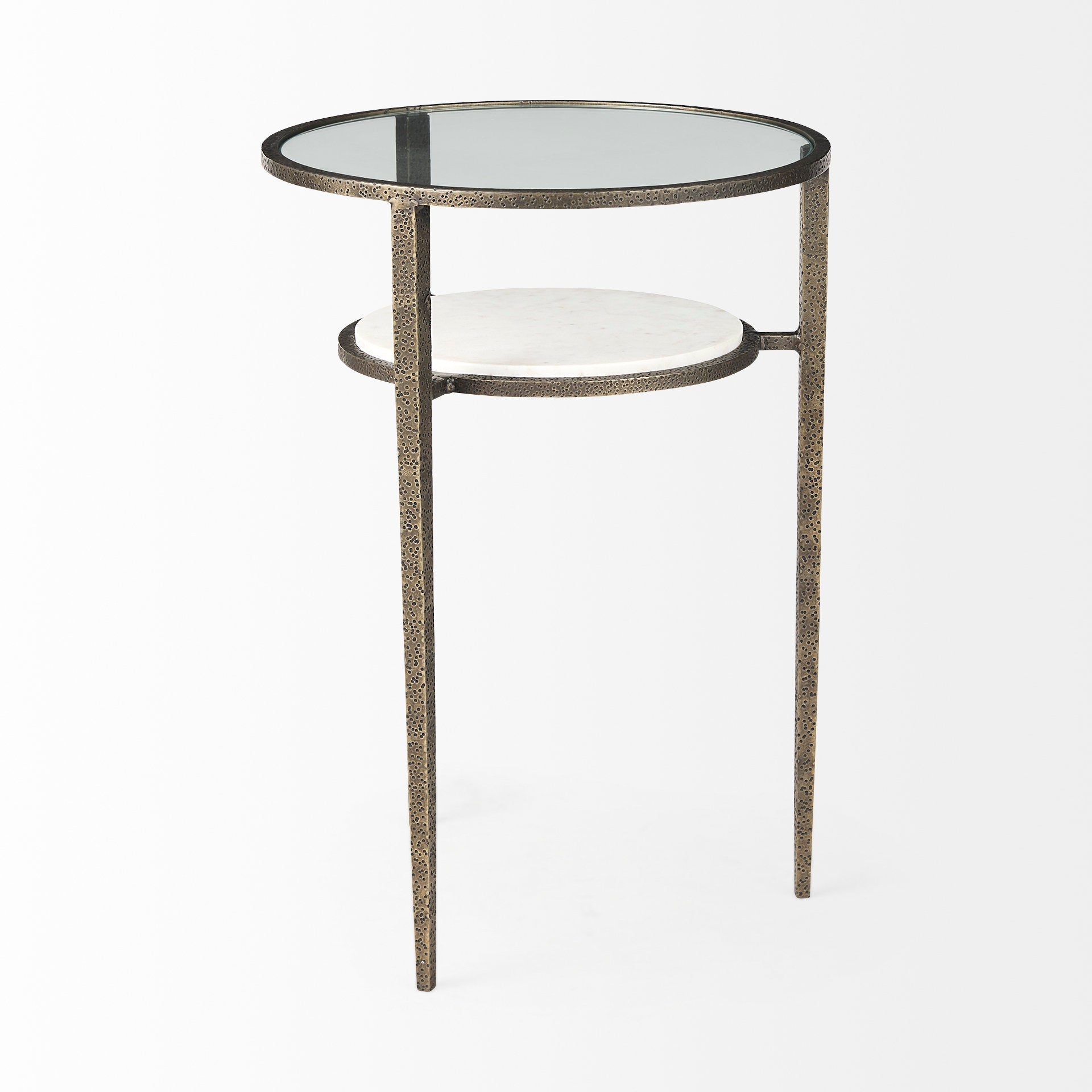 Mercana Felicity 15.8" x 15.8" x 22.5" Glass Side Table