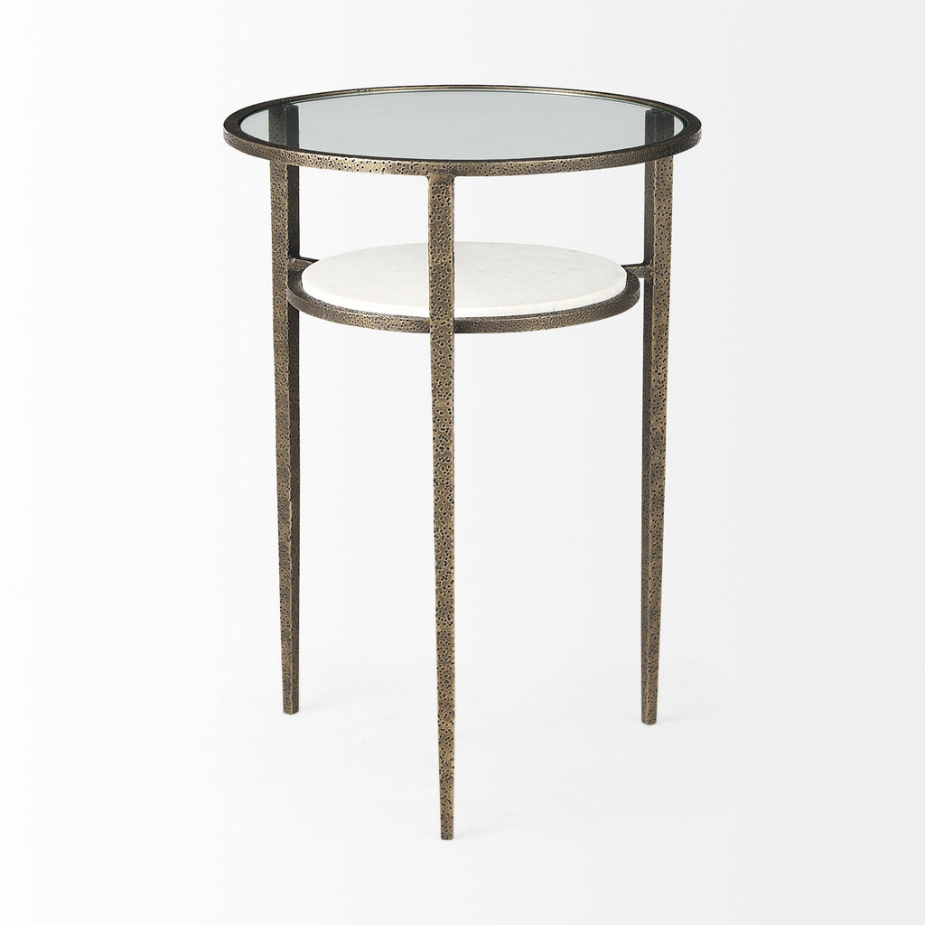 Mercana Felicity 15.8" x 15.8" x 22.5" Glass Side Table