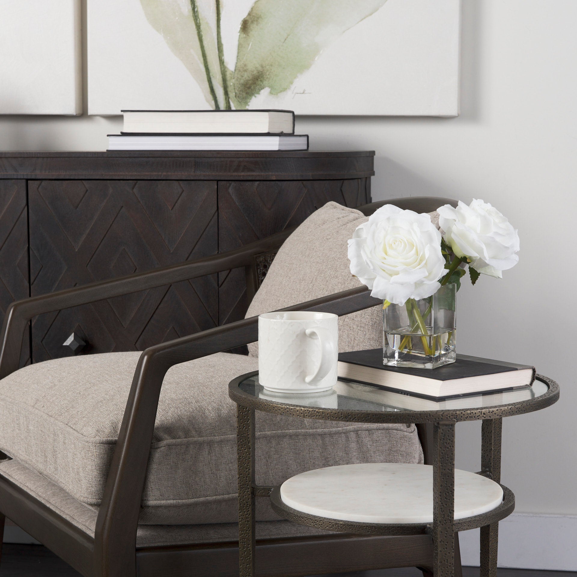 Mercana Felicity 15.8" x 15.8" x 22.5" Glass Side Table