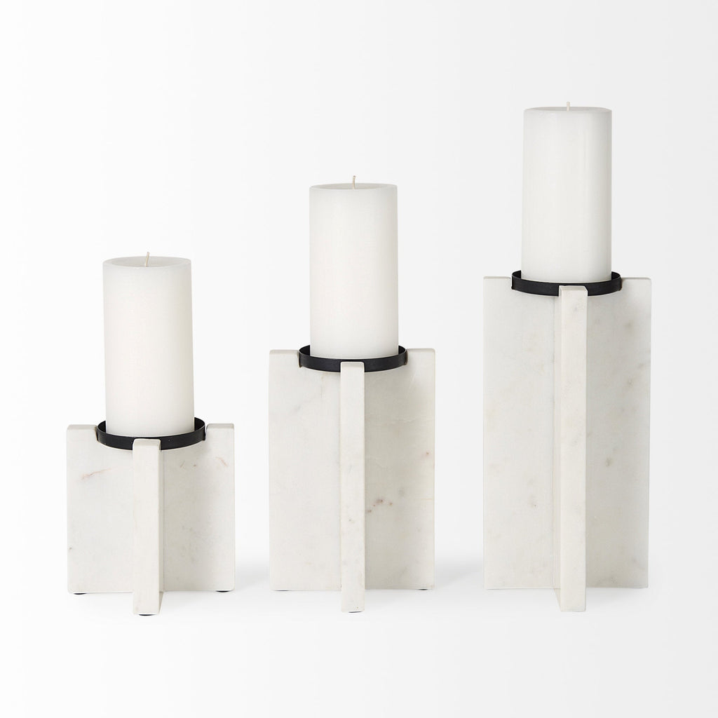 Mercana Sophia 5.5" x 3.5" x 10.5" Marble Candle Holder